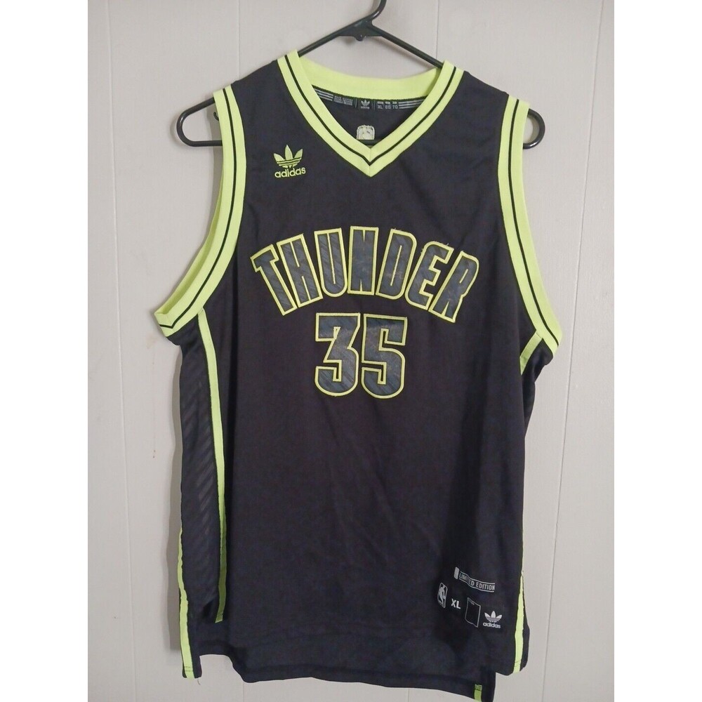 Adidas Limited Edition NBA Jersey Ok City Thunder #35 Durant Black/Neon  Size XL